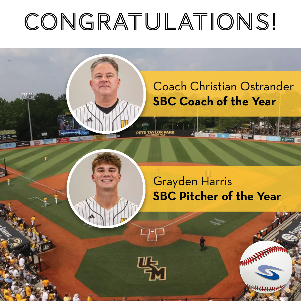 BoneSouthern's tweet photo. Congratulations to one of our partner schools, the Southern Miss Golden Eagles, on earning major recognition in the Sun Belt postseason awards and being named Sun Belt Regular Season Champions! 🦅⚾ https://t.co/9COhsvJmEv