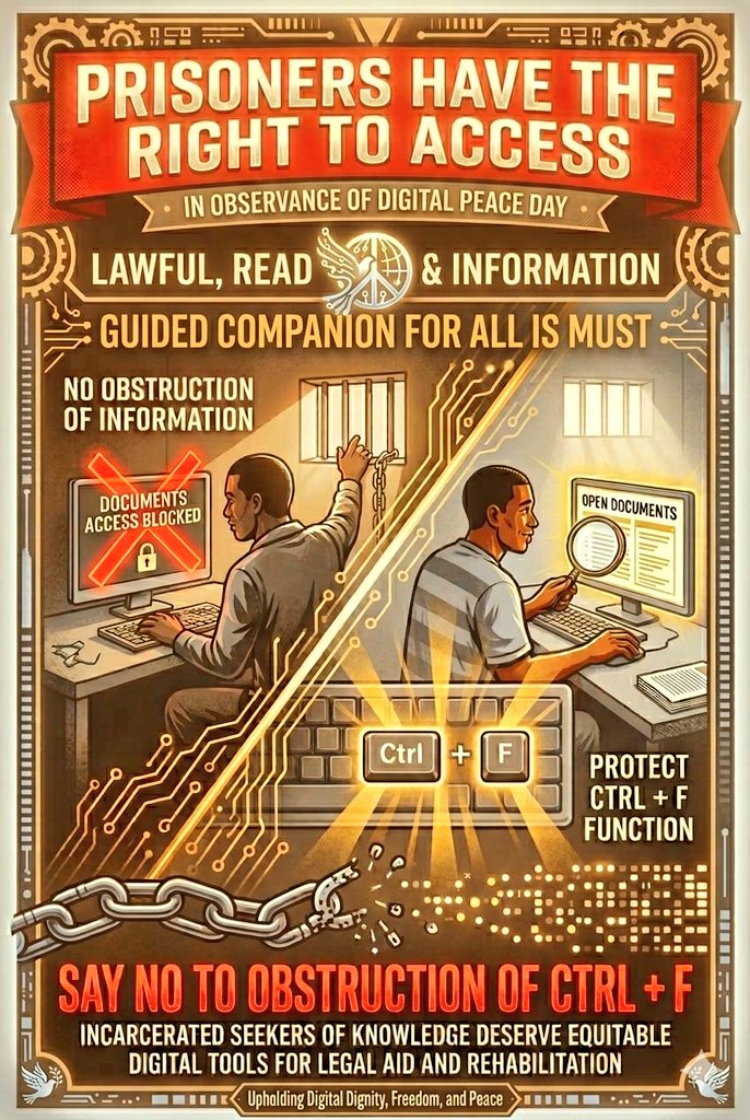 digitalpeaceday's tweet photo. @BBCWorld @EduMinOfIndia @MIB_India @PIB_India @India_NHRC @UNHumanRights @UNICEF @UNOCHA @UNAOC @UNEP Accessible systems help People to raise &amp; resolve grievances with transparency, accountability &amp; trust. For any/prisoners undergoing rehabilitation, unbiased guided access to education &amp; legal knowledge can support dignity, learning, reformation &amp; reintegration into families.
8️⃣ https://t.co/W5kuQyY35o