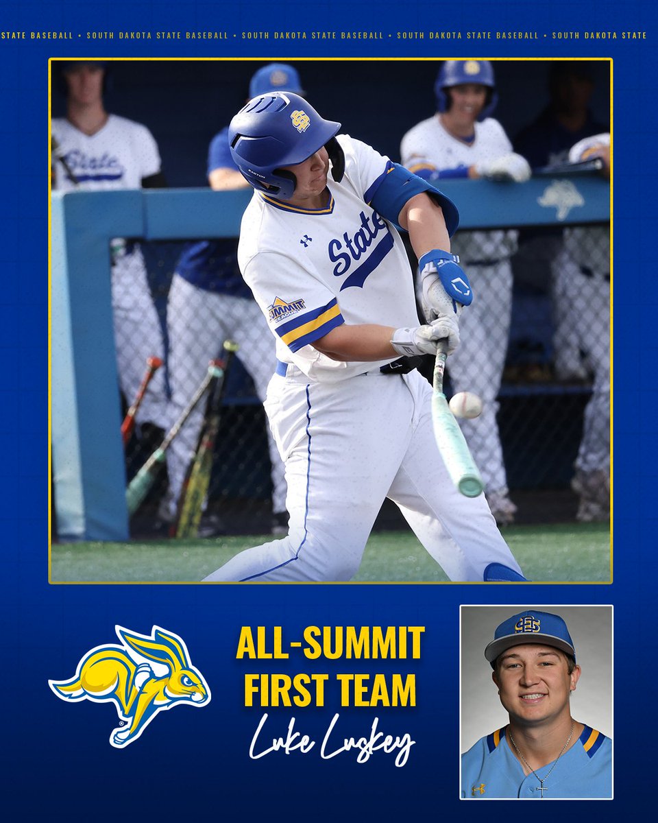 GoJacksBaseball's tweet photo. 𝒜𝓁𝓁-𝒮𝓊𝓂𝓂𝒾𝓉 𝐿𝑒𝒶𝑔𝓊𝑒 𝐹𝒾𝓇𝓈𝓉 𝒯𝑒𝒶𝓂 – 𝐿𝓊𝓀𝑒 𝐿𝓊𝓈𝓀𝑒𝓎
🔹Designated hitter who started all 27 league games
🔹.337 batting average, .594 slugging percentage
🔹7 home runs, 5 doubles
🔹31 RBIs

#GoJacks 🐰 https://t.co/XLMGQ2KXya