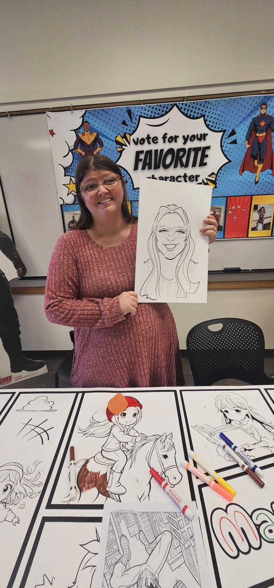 _CountyLibrary's tweet photo. 🦸✨ Superheroes took over #TheCountyLibrary in Sandy at All Ability! Guests made comic-inspired pins, voted for favorite heroes, colored manga and superhero sheets, and got cartoon portraits. It was an action-packed day full of creativity, excitement, and fun for everyone! 💥📚 https://t.co/MkEADb11uE