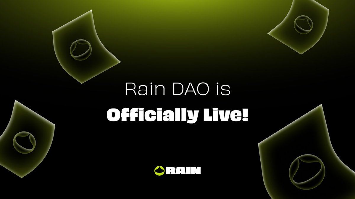 Rain__Protocol's tweet photo. The Rain DAO is officially live on @SnapshotLabs, and our first governance proposals are dropping soon.

To prepare, head over to https://t.co/e4aRTu6b15 right now to connect your wallet, follow the space, and delegate your voting power. Every single $RAIN token equals 1 voting power (RPVP) - your voice directly shapes the future of the protocol.

Don't wait for the voting to start. Setup your wallet now and read the full guide below:
https://t.co/cgjd17xno3