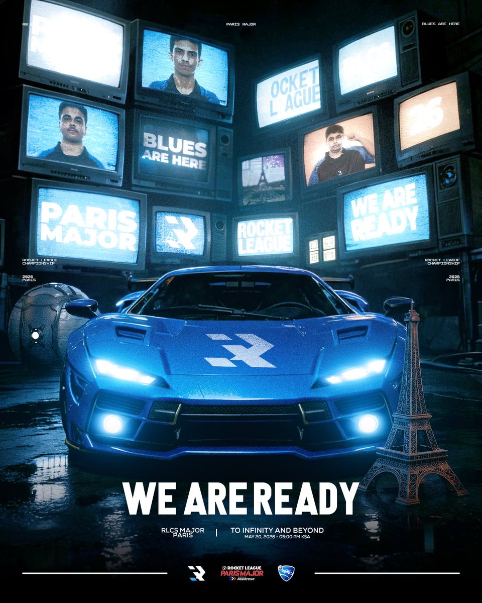 R8xesports's tweet photo. لكتابة التاريخ وتلوين المجد بالأزرق! 🫵🏻

يستعد أبطال روكيت ليق لمشوار ميجر باريس 
انطلاقتنا غدًا الأربعاء 🗓️💙

كل التوفيق يا رجااال 🤩 https://t.co/HhXJQkW71d