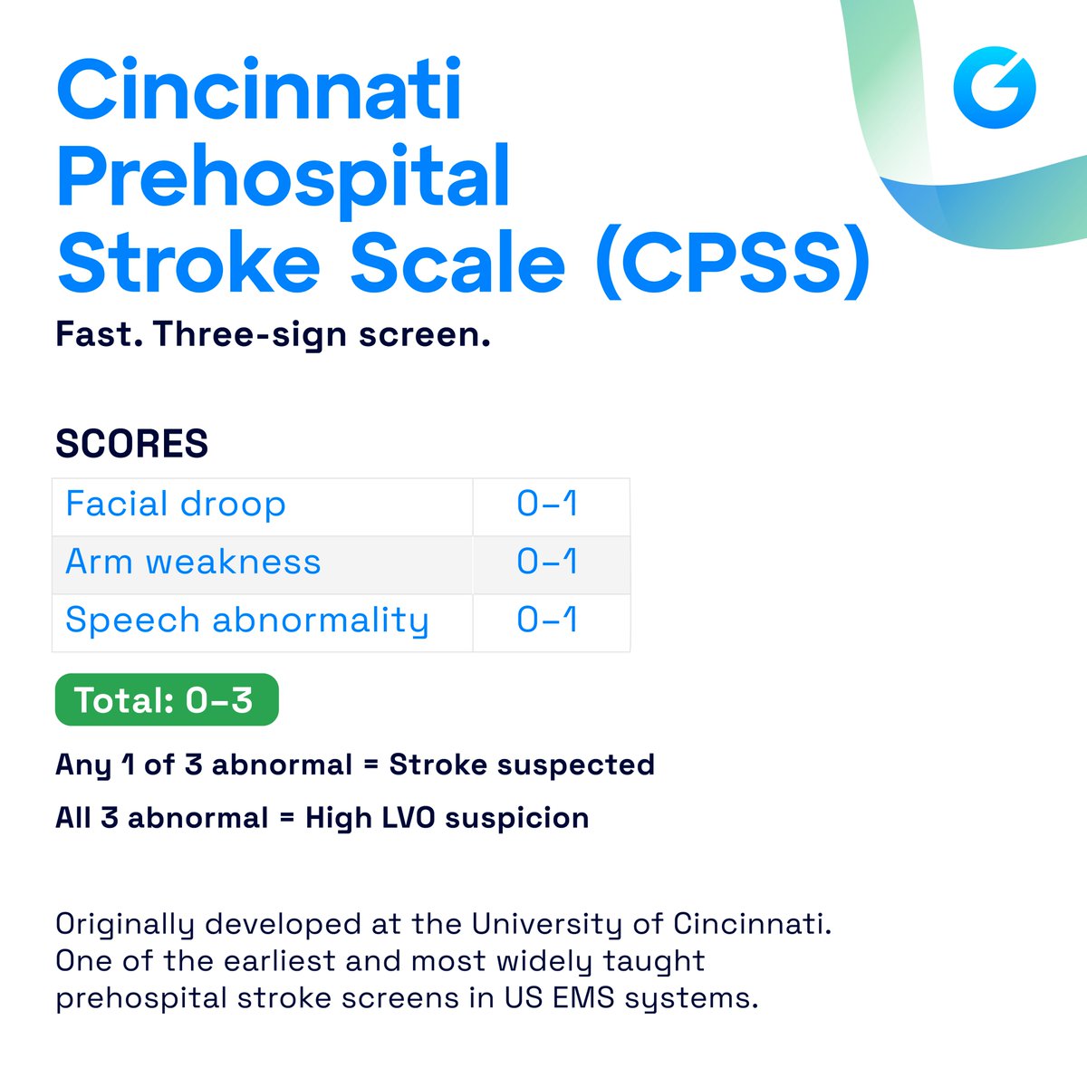 GravityMedTech's tweet photo. The first thrombectomy decision often happens in the ambulance. Early stroke screening can help guide faster, smarter care.

#StrokeAwareness #LVO #Thrombectomy #StrokeCare #EMS #PrehospitalCare #GravityConnect https://t.co/U6Kasxx5SR
