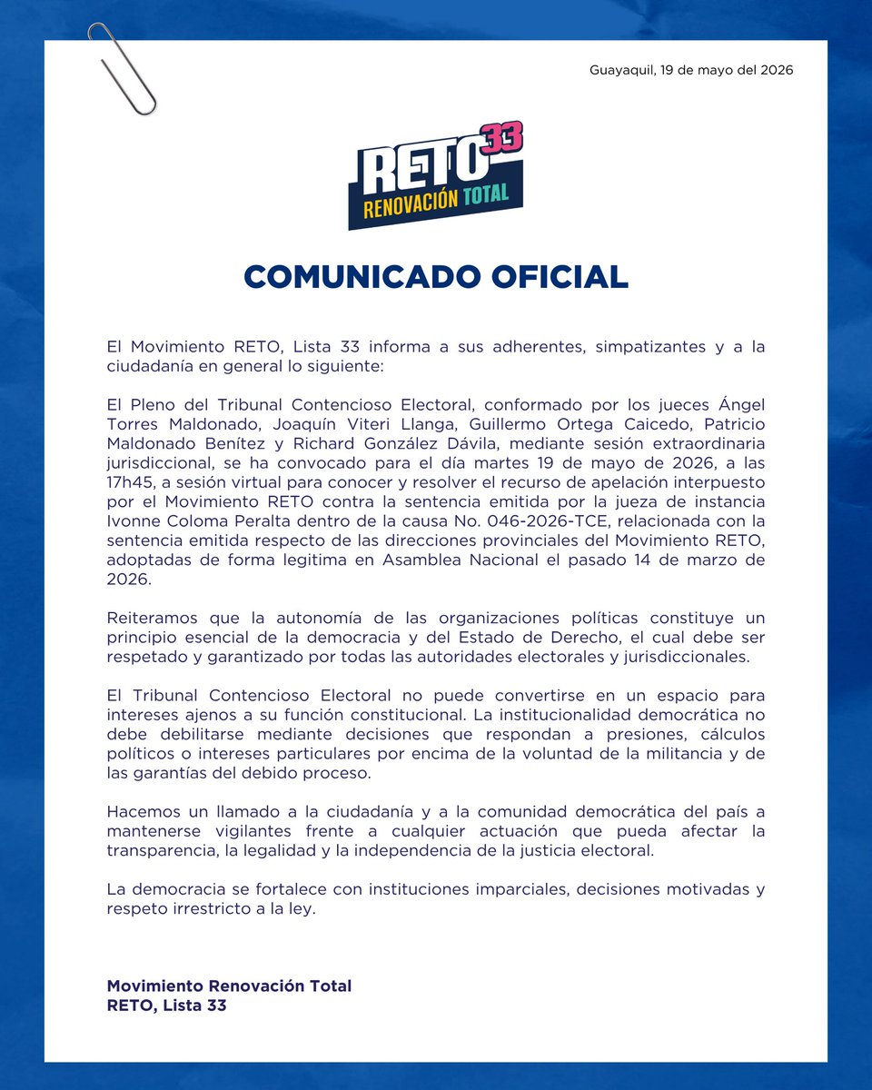 RetoEc's tweet photo. Sobre apelación al @TCE_Ecuador https://t.co/hNvkqGR9hB