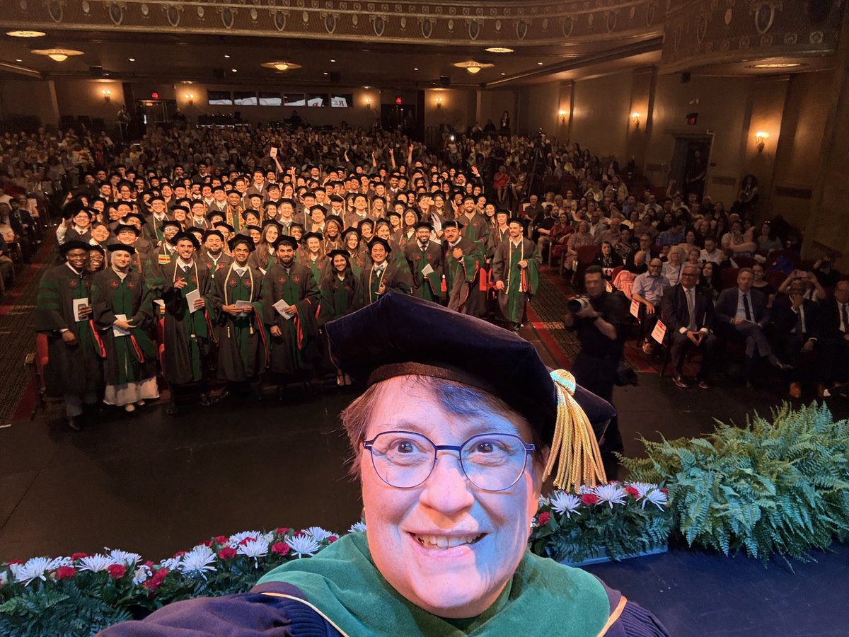 RWJMS's tweet photo. What would the Rutgers Robert Wood Johnson Medical School convocation be without a Dean selfie?  Last night was "magical", according to many attendees.  Welcome new doctors to your next step on your medical career journeys!  #Ru2026 
@RWJUH 
@rutgershealth 
@RutgersU https://t.co/ZOxTVam60a
