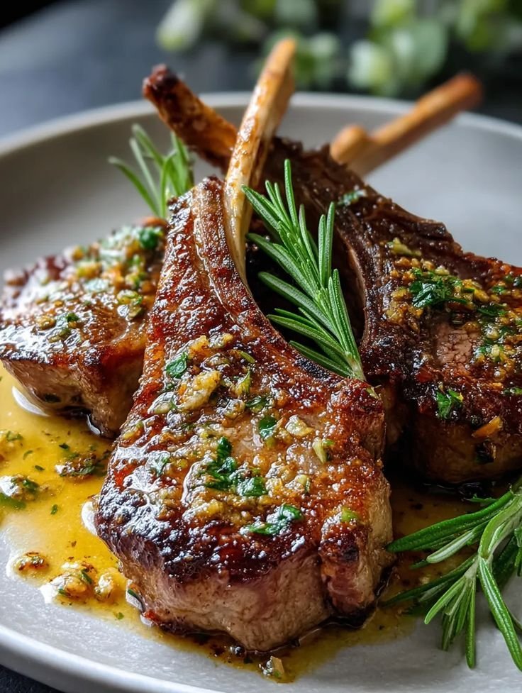 ypom3095's tweet photo. Garlic Butter Lamb Chops: Juicy lamb chops pan-seared to a tempting golden brown, then finished with rich garlic butter and fresh rosemary! https://t.co/plny8vmjAD