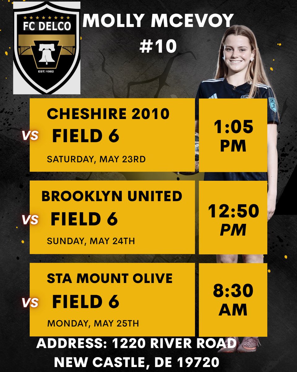 MollyMcEvoy10's tweet photo. Come watch us play 🖤 @FCDELCO2 @SoccerPW @Relentlessath @RealmRecruiting @TheSoccerWire @TheECNL @ImYouthSoccer https://t.co/m4qsLPCM24