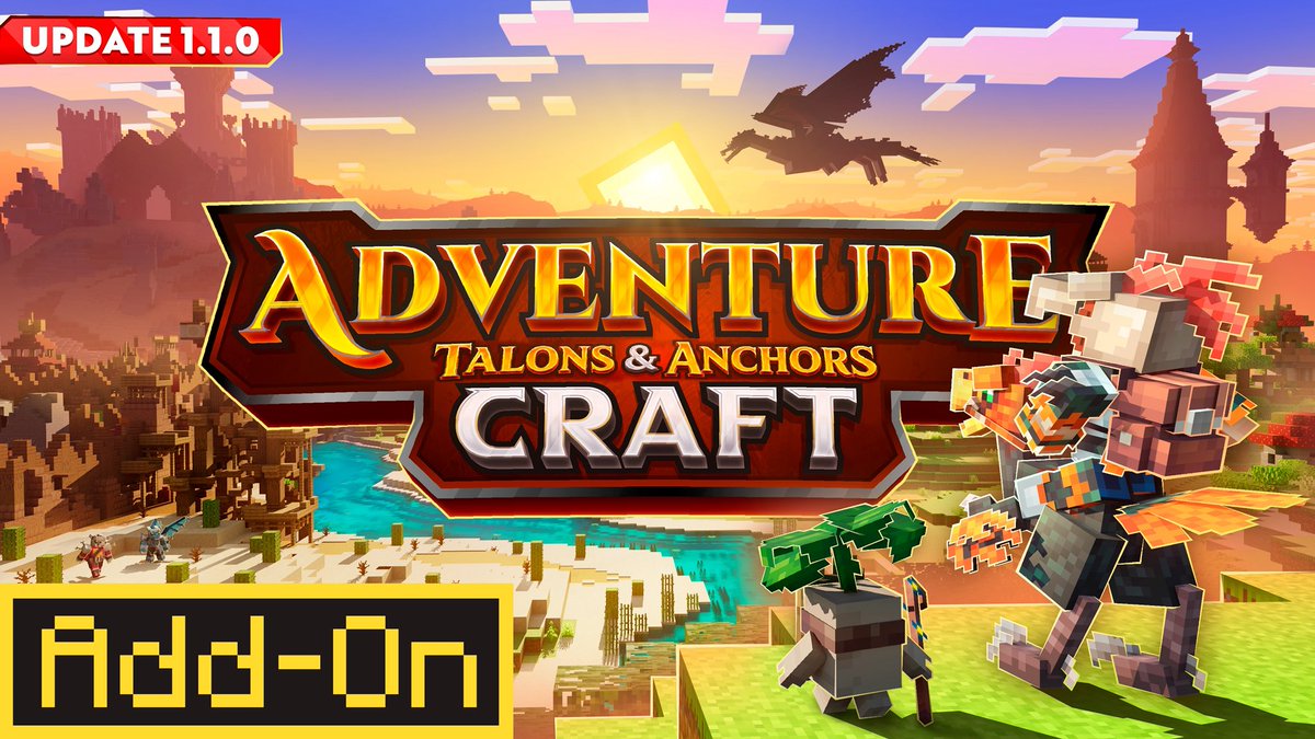 Octovon's tweet photo. AdventureCraft Talons & Anchors Update! 🎉

Navigate more easily with the Arcane Compass, carry more with backpacks, encounter new Terrorbird and Kobold Darter mobs and craft brand new weapons like clubs, maces and blowdart launcher. 

This update also brings a wide range of bug fixes and improvement, along with compatibility support on various popular add-ons. 

More details here: https://t.co/M6Ejt1ub3b