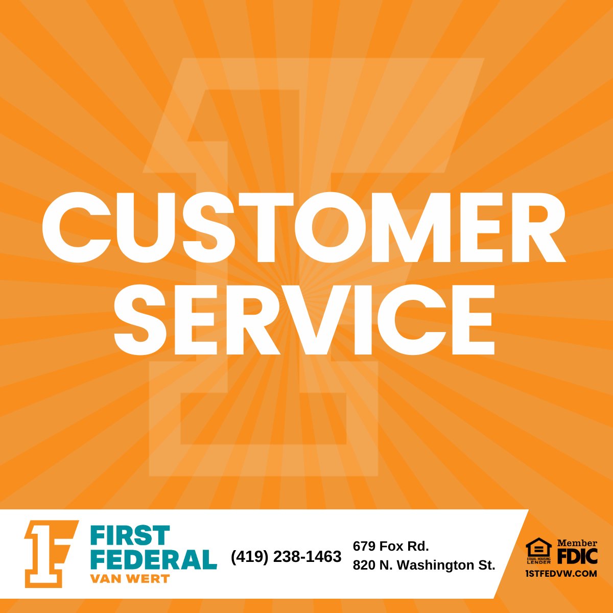 FirstFedVW's tweet photo. What is your bank’s best product?
#CustomerService 😊
 
Striving to make every customer's banking experience a positive one, it doesn't matter who you speak with or what location you go to, we provide friendly, knowledgeable personal service you deserve!

 https://t.co/ZoM9EGkXTC https://t.co/aai89pzAOp