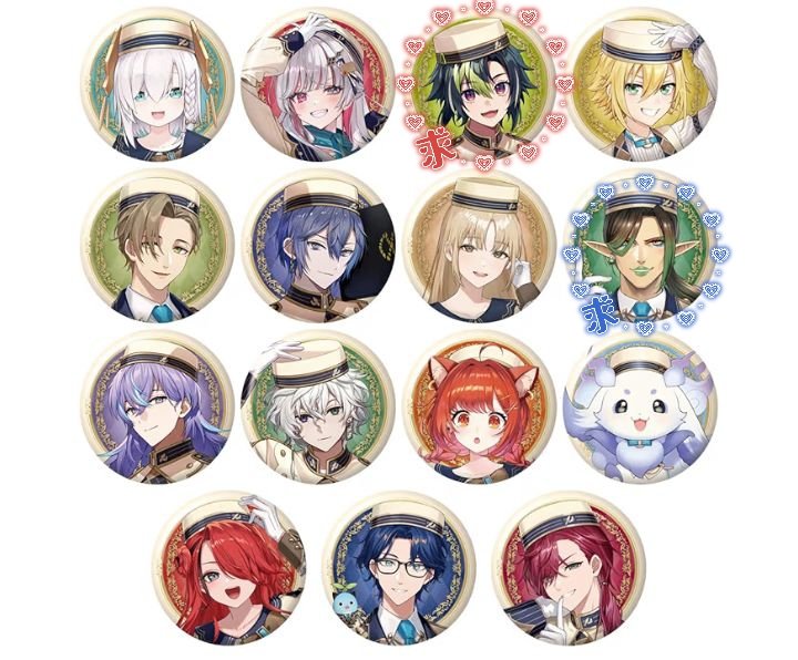 hiro28_g's tweet photo. 【交換】にじさんじ　ビスケット
缶バッジ

譲)画像参照1枚目

求)2枚目参照
上段…🔵、下段…🔴

5/23.24池袋手渡し or 郵送
よろしくお願いします🌷 https://t.co/NrXOO0j9CH