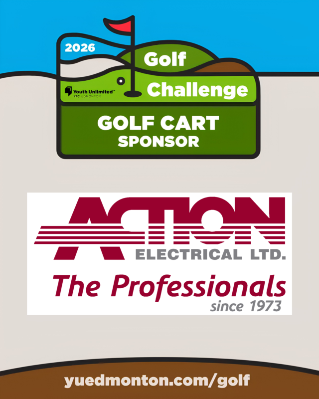 YUEdmonton's tweet photo. We’re excited to shine a spotlight on Action Electrical for powering this year’s tournament as our Golf Cart Sponsor! ⛳⚡

Thanks to you, golfers will be cruising the course while helping create brighter futures for youth in our community. 

#GolfTournament #Sponsor #YUE #YEG https://t.co/6L98doZ49M