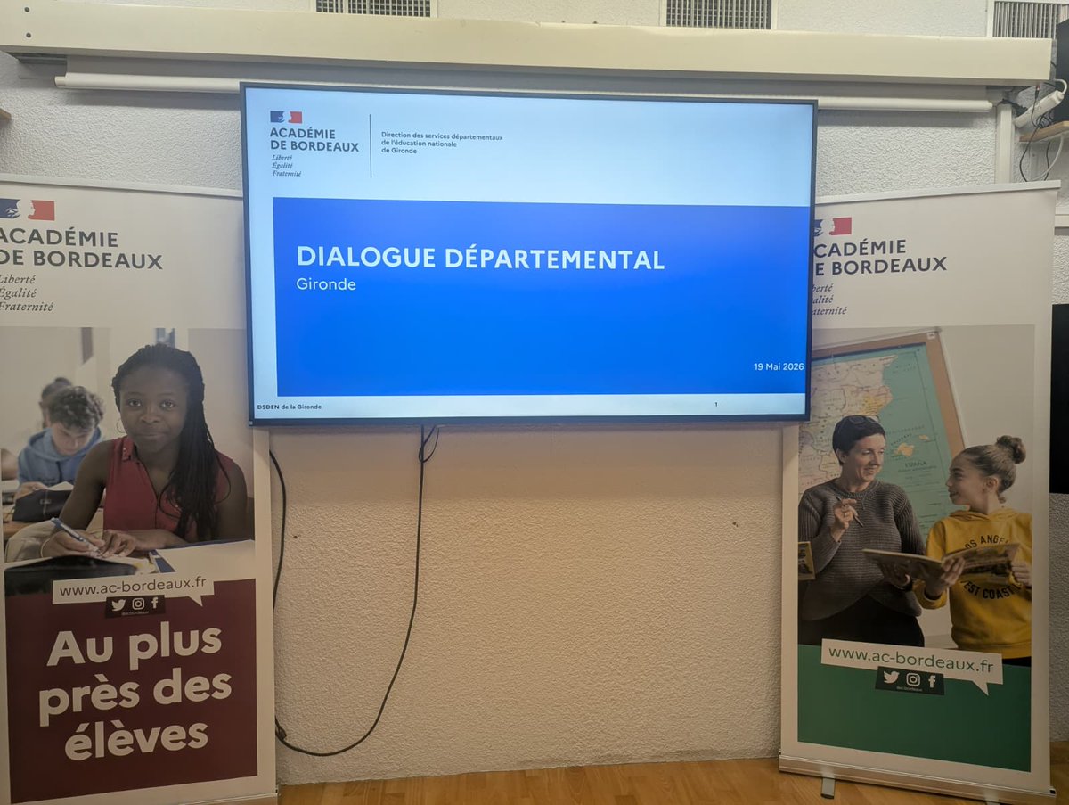 DsdenGironde's tweet photo. Ce matin, dialogue départemental avec le Recteur et ses équipes.
Présentation de la politique départementale et temps d’échanges autour du pilotage et des enjeux éducatifs du département. https://t.co/somrrmm8Yk