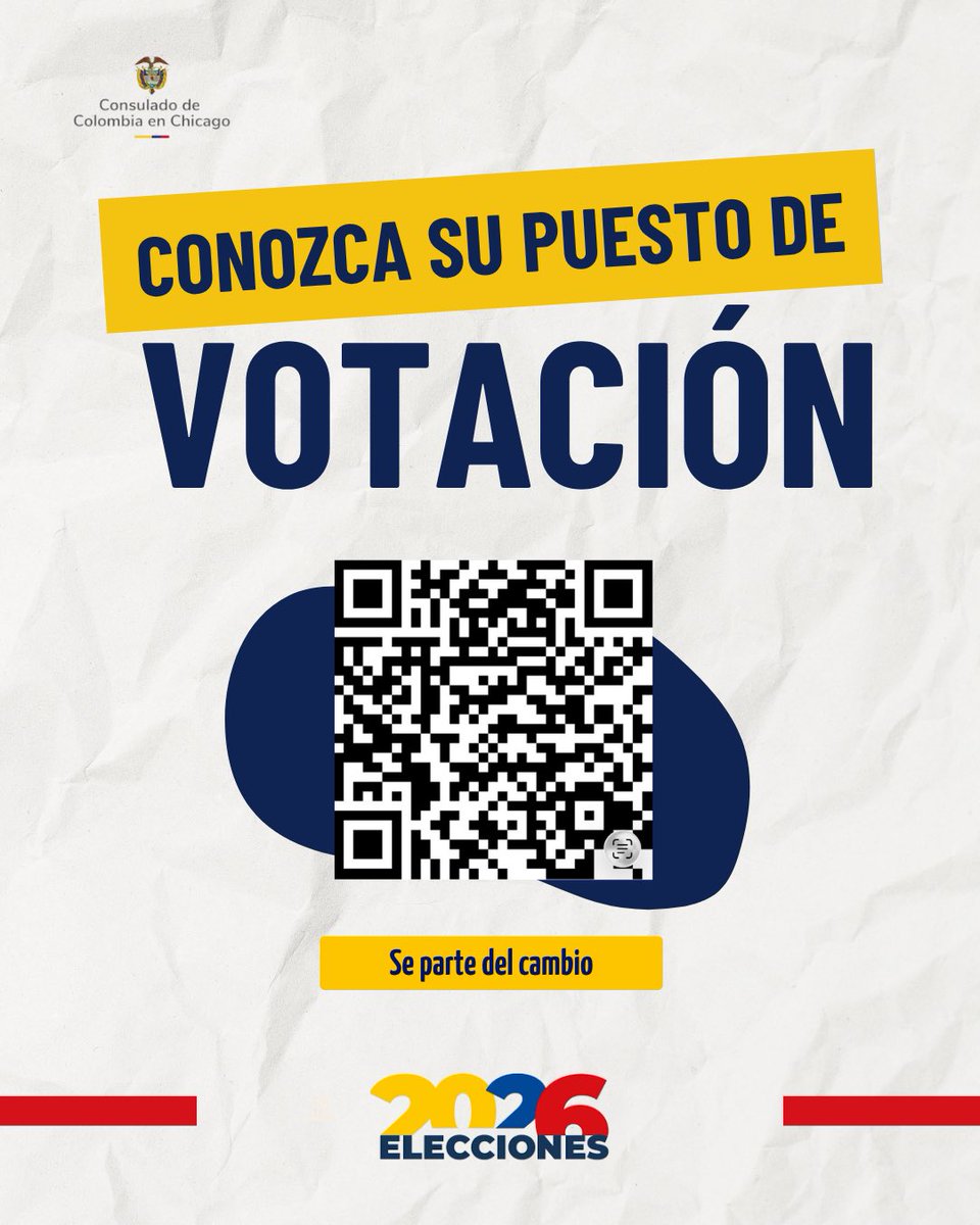 consulcol_chi's tweet photo. 📢 ¡QUE NO TE DEJE EL TREN! Consulta tu lugar de votación HOY mismo 🇨🇴

Falta muy poco para la jornada electoral en el exterior, que se llevará a cabo desde el lunes 25 de mayo hasta el domingo 31 de mayo de 2026. Por lo que más quieras, ¡NO dejes la consulta para lo último! https://t.co/sV90SaZrN1