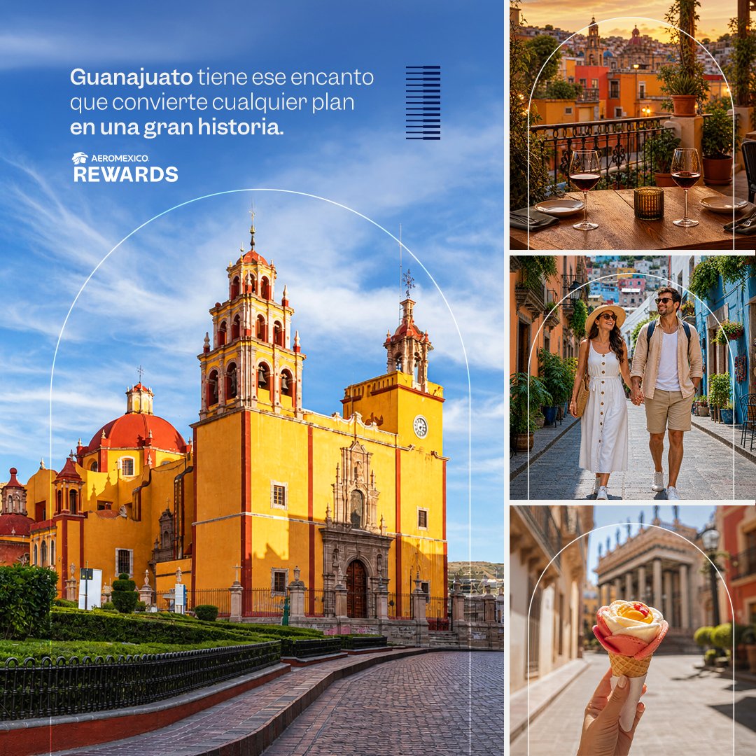 AMRewardsMx's tweet photo. Callejones con personalidad, terrazas que invitan a quedarse y una escena cultural que siempre deja algo nuevo por descubrir: #Guanajuato. Acumula puntos y regálate una escapada con mucho estilo: https://t.co/9SYOpnAUHo✨🎭 #AeroméxicoRewards https://t.co/IFl3UL11iR