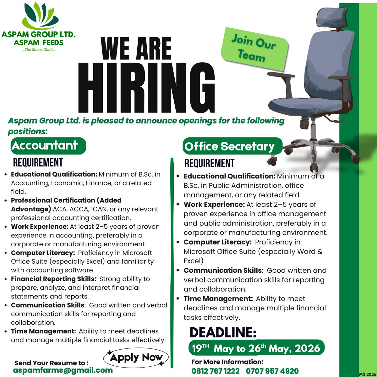 AspamFeeds8033's tweet photo. We are hiring. Kindky read the flyer for more details https://t.co/grUKA98h91