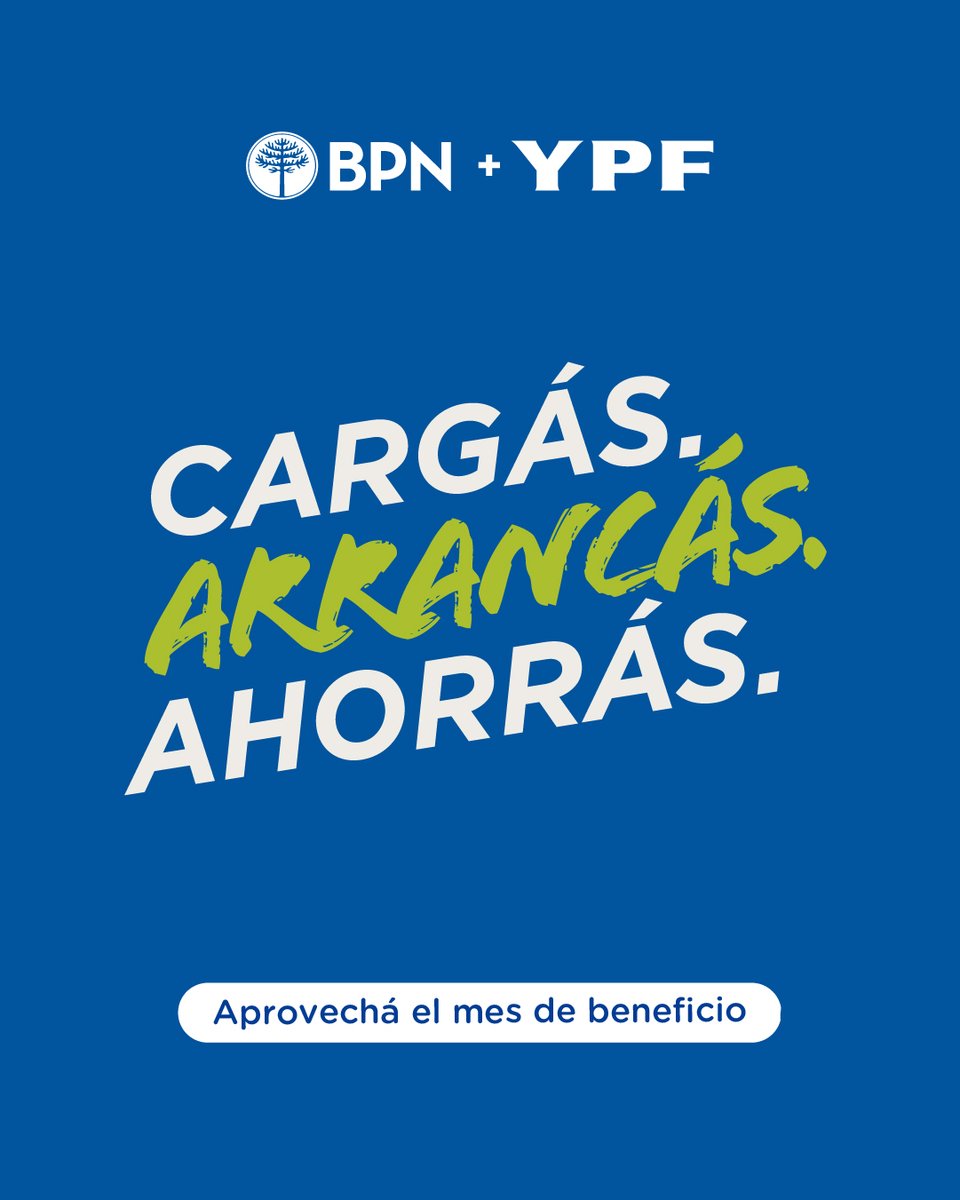 bpninforma's tweet photo. #YPF y #BPN se unen para ofrecer hasta 10% de ahorro en combustibles. La promoción aplica miércoles y sábados en estaciones de servicio, abonando con tarjetas del Banco Provincia del #Neuquén a través de la App YPF. https://t.co/8dR2o9F9L8