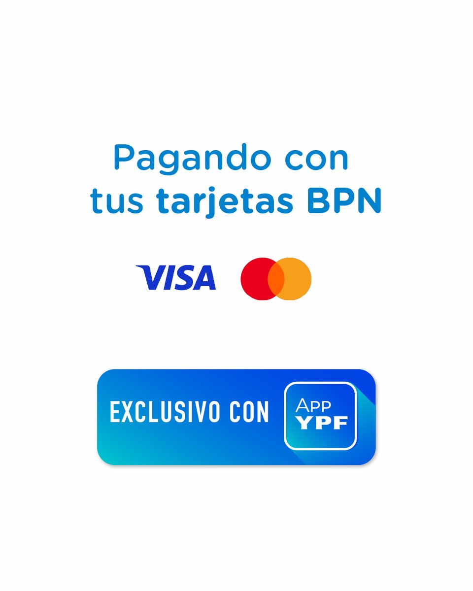 bpninforma's tweet photo. #YPF y #BPN se unen para ofrecer hasta 10% de ahorro en combustibles. La promoción aplica miércoles y sábados en estaciones de servicio, abonando con tarjetas del Banco Provincia del #Neuquén a través de la App YPF. https://t.co/8dR2o9F9L8