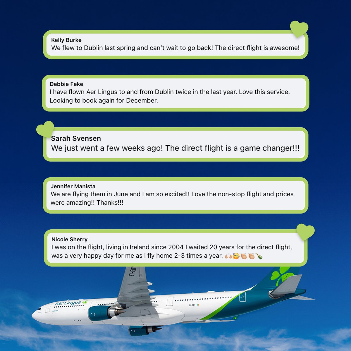 goingplacesCLE's tweet photo. 3 years ago today, @AerLingus made history with the launch of nonstop service between CLE and Dublin! ☘️✈️

Second photo courtesy of abphotos_36 (IG) https://t.co/ONV9ueVc7l
