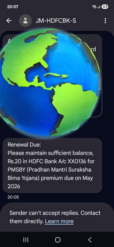 mohitjainft's tweet photo. @HDFCBank_Cares @HDFC_Bank i received this msg from official bank sms but i dnt have any pmsby account some hack has been done for my account please report and help me in this https://t.co/s5bX53c1UU
