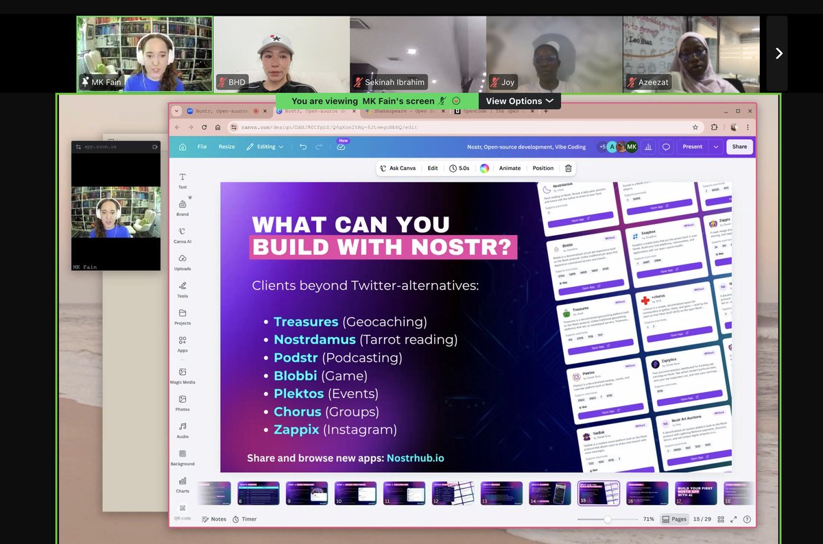 hack4_freedom's tweet photo. Day 2 at #Hack4Freedom Lagos.

@mkay_fain, Co-Founder @SoapboxTech just took our hackers from zero to building Nostr apps using AI.

The stack?
🔹 Shakespeare – AI web builder that syncs with Git
🔹 OpenCode – terminal-based AI dev tool
🔹 OpenRouter – AI model access (Claude Opus 4.7 and beyond)

The result? A Twitter-like app on Nostr. Decentralized. User-controlled keys. No middlemen.

Our hackers are now building freedom tech with AI at their fingertips. ⚡