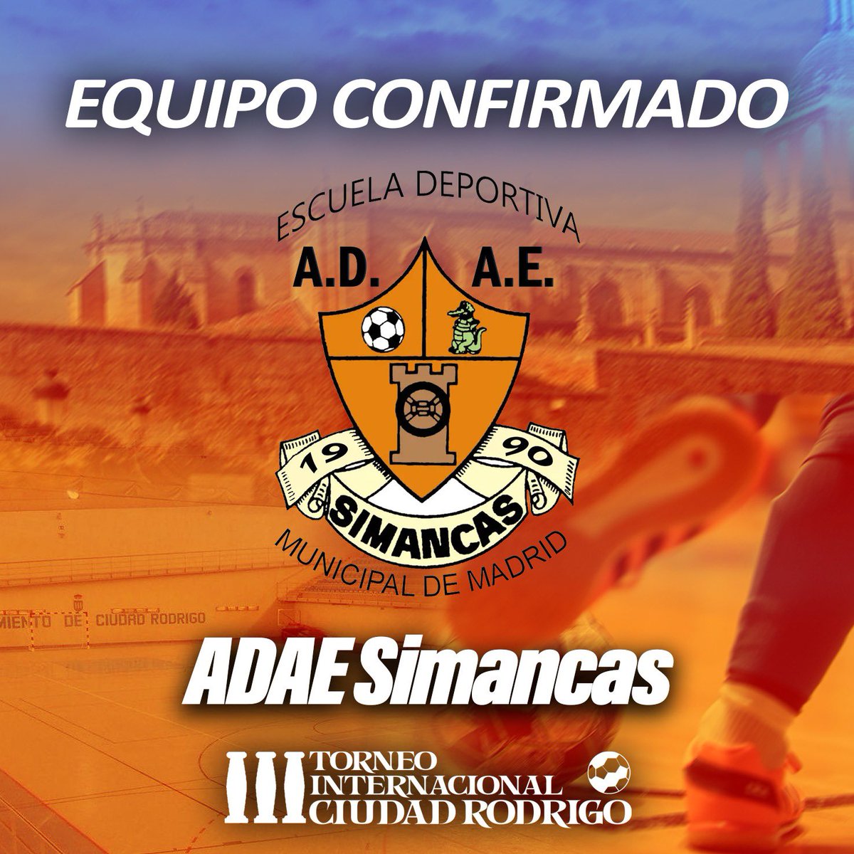 TorneointerCdr's tweet photo. 🔥⚽ EQUIPO CONFIRMADO ⚽🔥

Desde Madrid llega al II Torneo Internacional Ciudad Rodrigo el @ADAESIMANCAS 💪🏽🏆

Un club con gran trayectoria en el fútbol sala base, reconocido por sus valores, formación y trabajo deportivo a nivel nacional 🇪🇸

¡Bienvenidos a Ciudad Rodrigo! 🌍🔥 https://t.co/XSSmfZQZpM