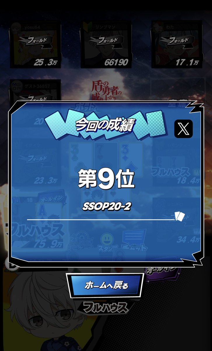 takehiro1512's tweet photo. ＼ｍHOLD'EMでトーナメントに参加／

SSOP20-2
第9位

久しぶりにFT
開催感謝！同卓した皆様ありがとうございました。
■ｍHOLD'EMはこちら！
https://t.co/mfpJyWL1U4
 #mHOLDEM #エムホールデム https://t.co/Jrk7JR4eHb