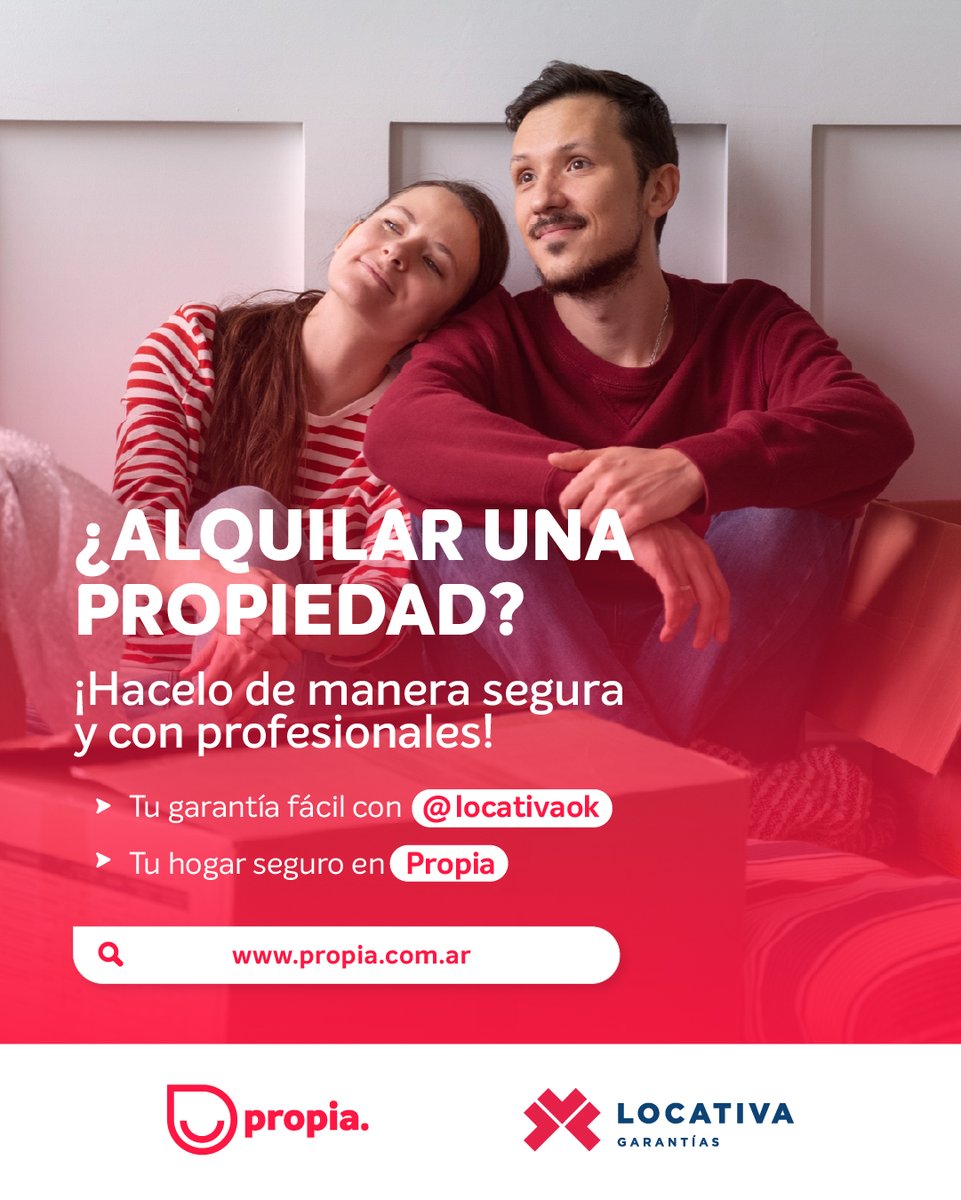 PropiaAr's tweet photo. ¿Vas a alquilar una propiedad? Hacelo con respaldo profesional🫱🏻‍🫲🏽

En Propia encontrás el inmueble que buscás y con @locativaok tenés la garantía aprobada en tiempo récord.

✅Tu garantía fácil con @locativaok
✅Tu hogar seguro en Propia

#Locativa #Propia #GarantíaInmobiliaria https://t.co/st85U0G2xy