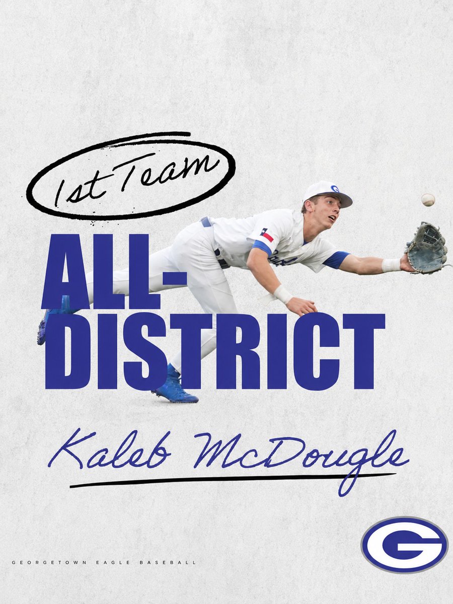 EFND_Baseball's tweet photo. Congratulations Kaleb McDougle for being chosen to the district 23-5A 1st Team! https://t.co/VPv8J8Pxnu
