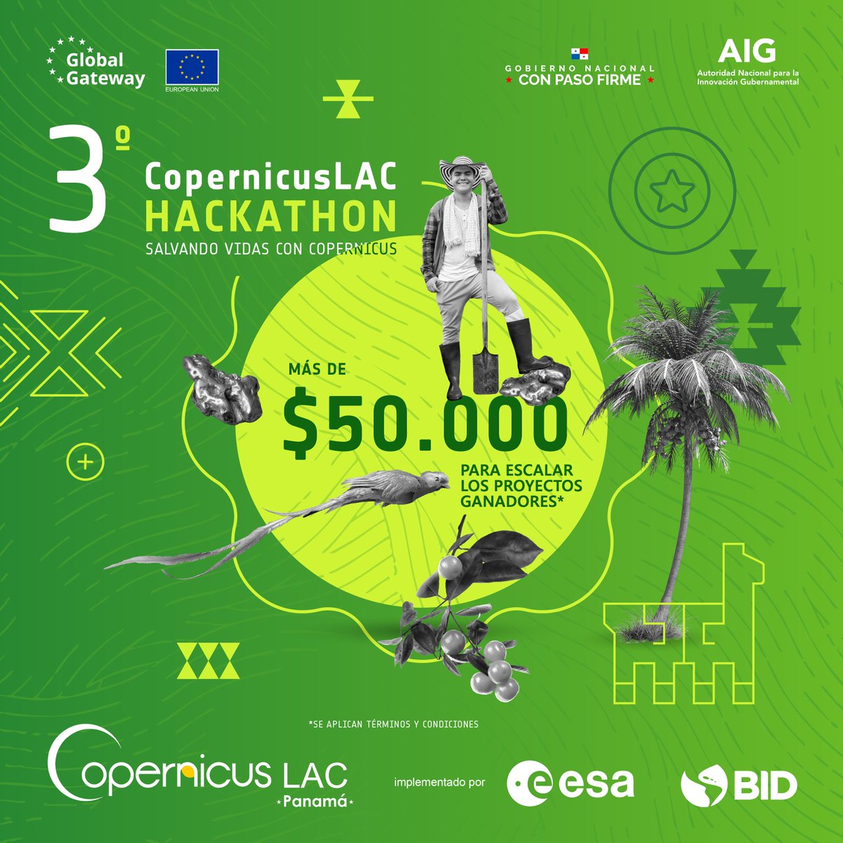 CopernicusLAC's tweet photo. ¡Inscríbete al #CopernicusLACHackaton! Con más de $50,000 para escalar proyectos ganadores!🏆

Del 21 de mayo al 11 de junio de 2026
Acto de inauguración virtual: 11:00a.m (hora de Panamá)
Modalidad 100% virtual | español, inglés, portugués

Regístrate en https://t.co/0Ux0oRuY57 https://t.co/D8ckQejD5k