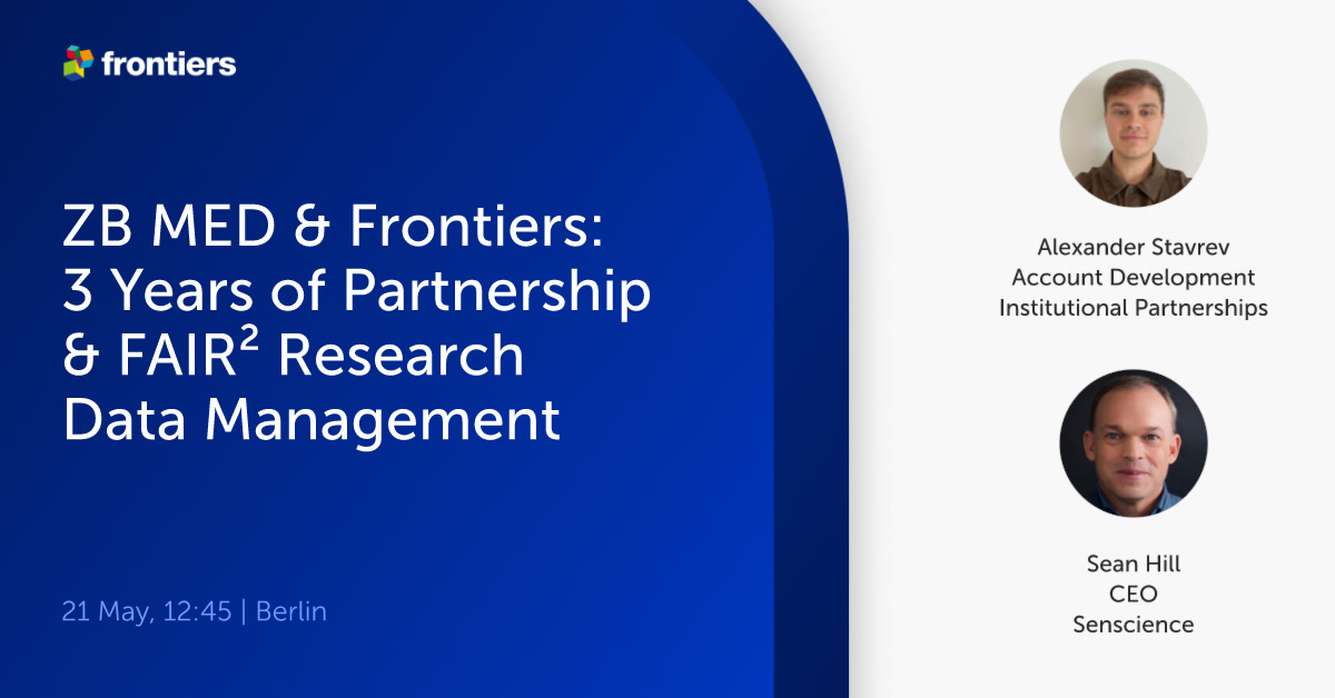 FrontiersIn's tweet photo. Heading to #BiblioCon2026 in Berlin? Join Frontiers &amp; ZBMed on 21 May, 12:45, Room VIII. 

We’re reflecting on 3 years of Germany’s fully open access national consortium &amp; previewing FAIR², our new AI-powered research data platform. ⬇️

#OpenScience #ResearchData #OpenAccess