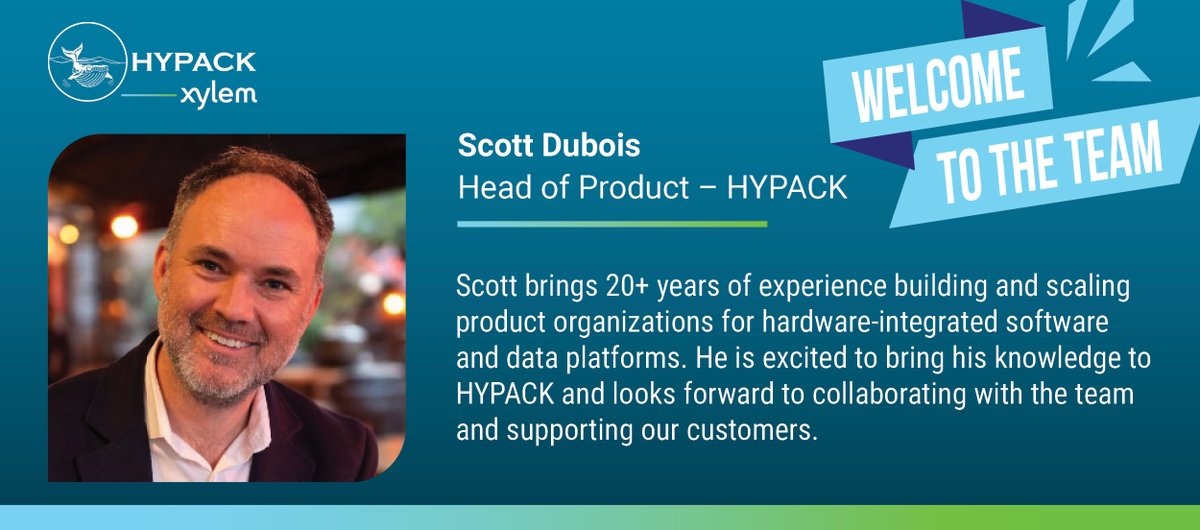HYPACK's tweet photo. 🚨 𝗪𝗲𝗹𝗰𝗼𝗺𝗲 𝘁𝗼 𝘁𝗵𝗲 𝘁𝗲𝗮𝗺! 🚨
Please join us in welcoming Scott Dubois, who has joined Xylem as 𝗛𝗲𝗮𝗱 𝗼𝗳 𝗣𝗿𝗼𝗱𝘂𝗰𝘁 – 𝗛𝗬𝗣𝗔𝗖𝗞! 🎉 https://t.co/pNVCqovPHv