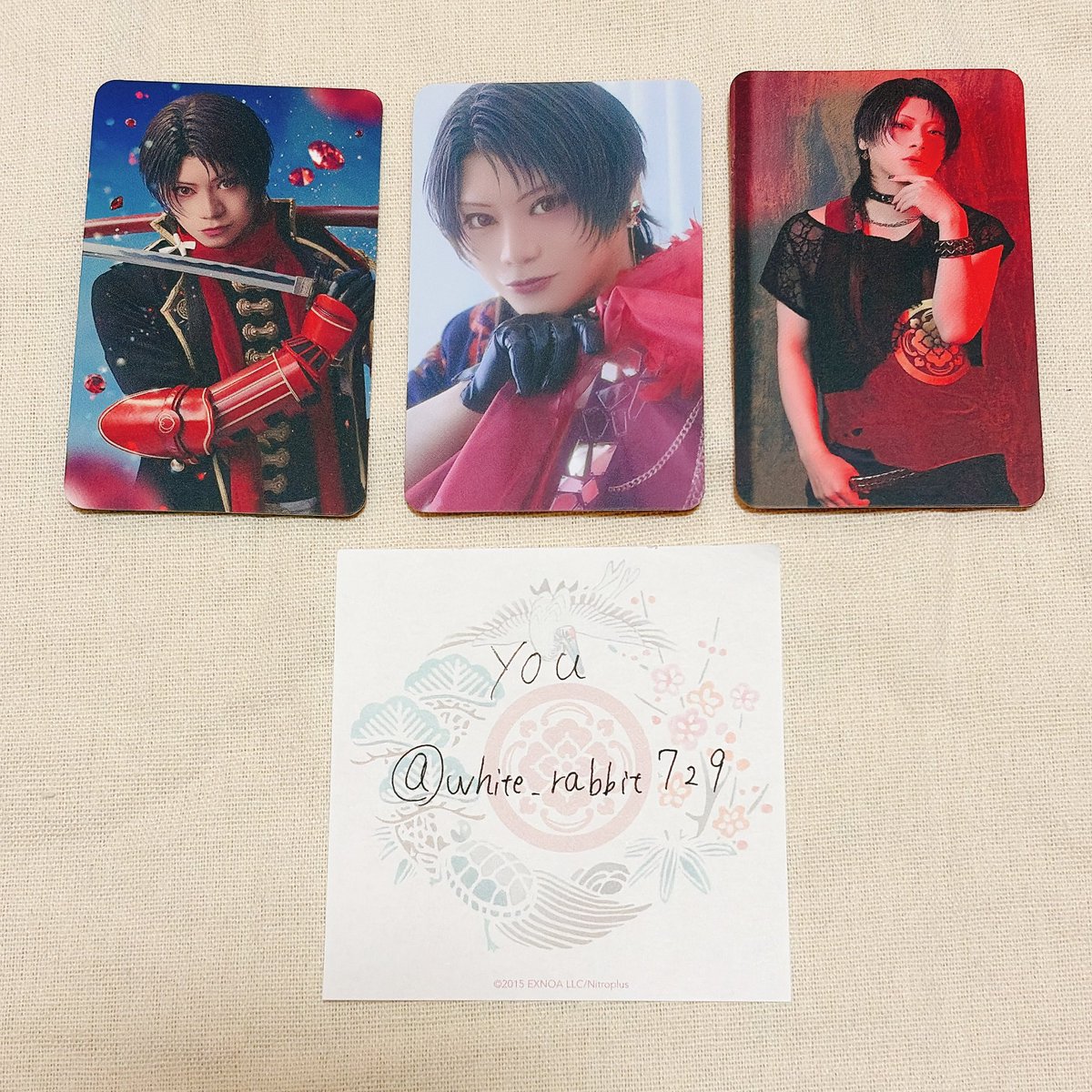 white_rabbit729's tweet photo. 【交換】ミュージカル刀剣乱舞 刀ミュ 加州清光単騎出陣極 ランダムふぉとカード 戦闘 軽装 ライブ

求：画像参照
譲：画像参照

郵送または京都駅周辺での手渡し可能
検索からでもお気軽にお声掛けください。 https://t.co/3KjQg3o9Fk
