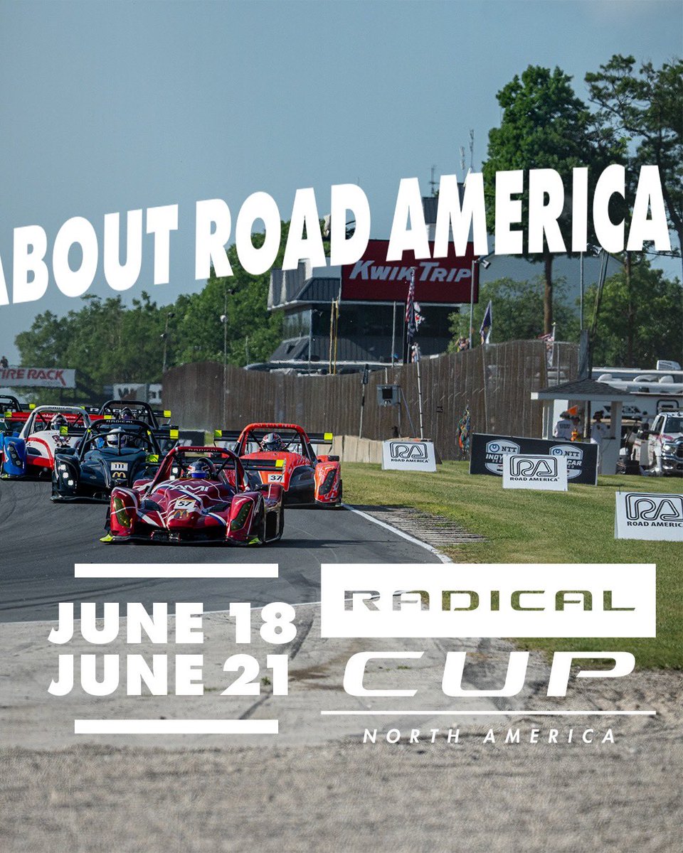 RadicalCUP's tweet photo. We're excited for Road America! Are you?

#RadicalCupNorthAmerica / #RadicalCup / #BeRadical / #RadicalCupNA / #BecauseRadical / @hankooktireusa / @radicalmsport https://t.co/z9heNLGm3d