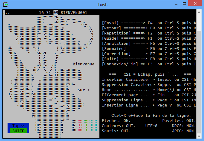 CanalEDTA's tweet photo. $ telnet https://t.co/n832SCxwSA 21808 : https://t.co/5dotjOmAlO : Et maintenant les pavettes s'affichent dans un simple telnet (mintty+Cascadia Mono)! @MarcTournier @illarterate @fcambus @PEAssembler @LEFRANCOIS77820 @zigazou @64rulez64 @F_Emmanuel @MalikaKhelif @MinedisMineFree https://t.co/mhrvxHBXwA