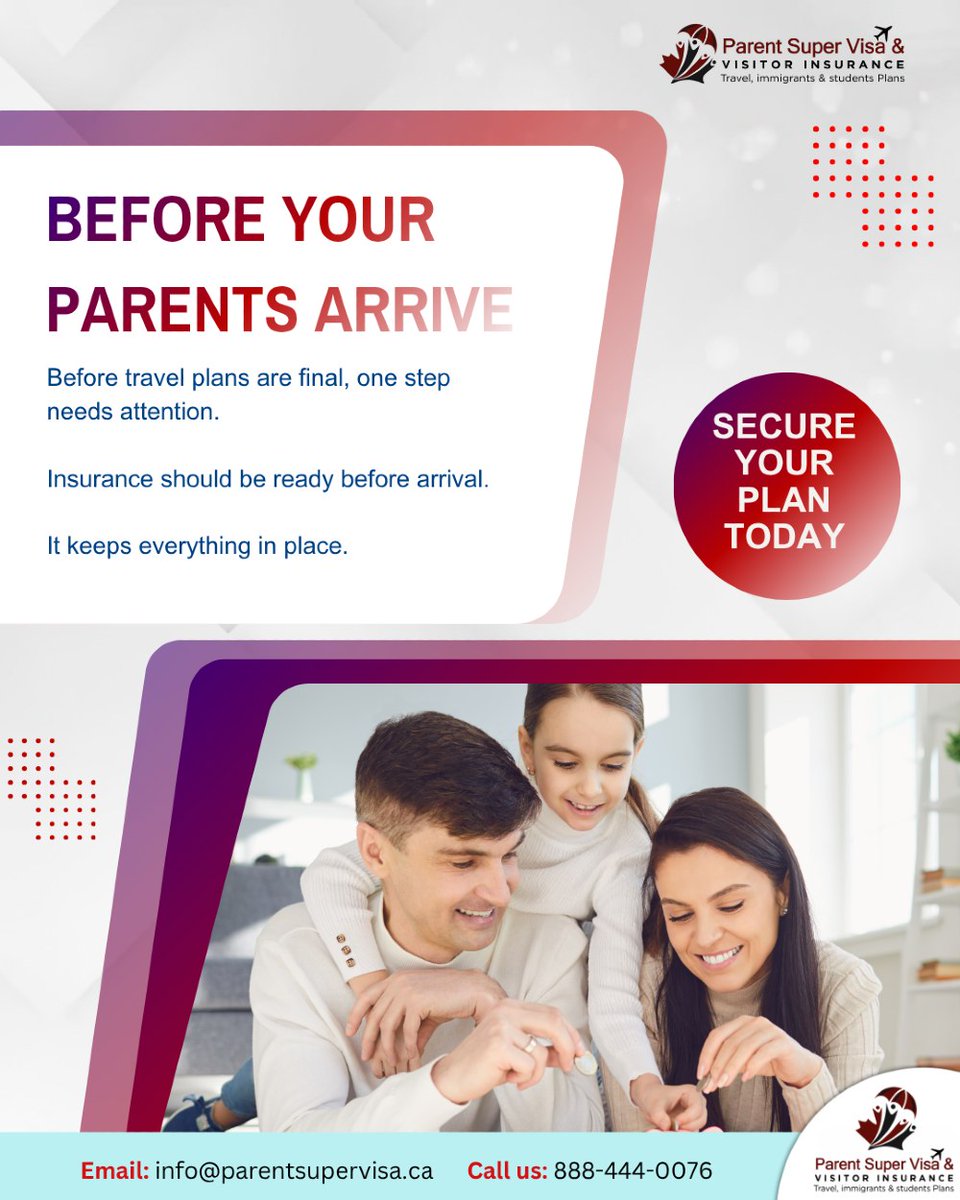 parentsupervisa's tweet photo. Travel plans come together step by step, and insurance is one part that should be sorted before you arrive.

Be ready before you land. Secure your plan today. ✈️

#supervisainsurance #travelinsurance #insurancecanada #visitorinsurance #policyplanning #financialplanning https://t.co/uXLyNlC70f