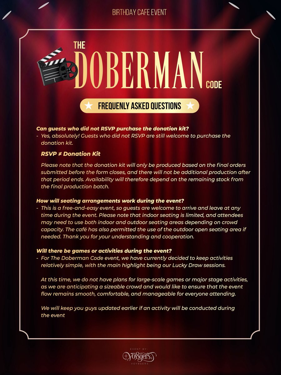 Voy8gers_'s tweet photo. “Hello, I have questions..” shhh 📞
🌻 We’ve gathered all the important details into this FAQ to help make your visit smoother and more enjoyable!
Please take a moment to read through it before attending.
#TheDobermanCode #YEOBERMAN #Voy8gers #CupsleeveEvent #ATEEZKangYeosang https://t.co/5qoN6fjPfB