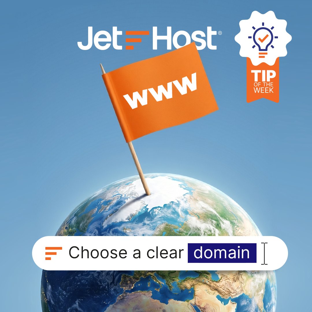 jethostcom's tweet photo. Here's our tip of the week:

💡 Choose a domain that is easy to remember, spell, and share.

If people need you to repeat it three times, it may be too complicated.

Choose a free domain with one of our hosting plans today: https://t.co/n9G7uvbx26 https://t.co/ETWK6FzeL6