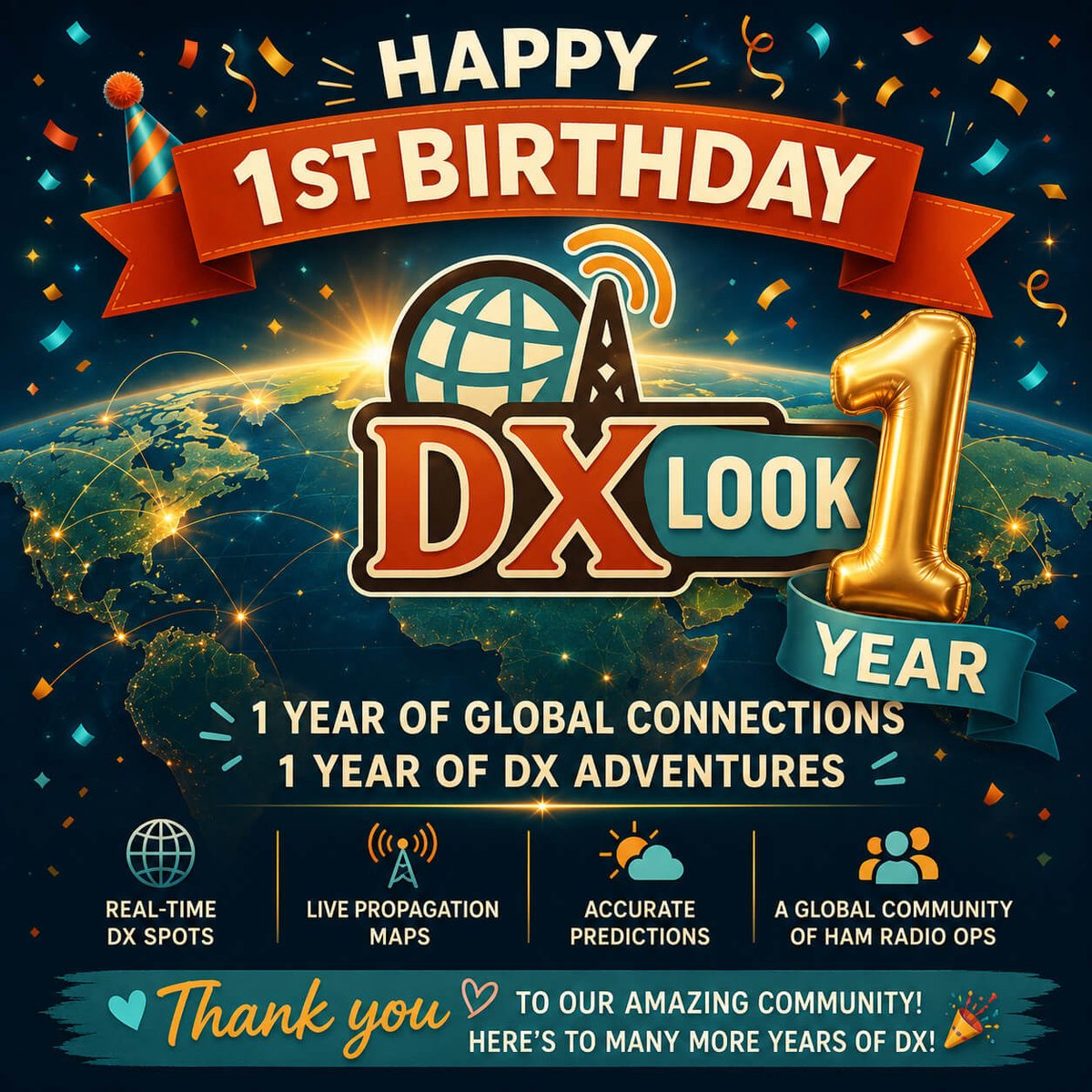 DXLookcom's tweet photo. DXLook is officially 1 year old 🎉

Thank you to everyone who helped this project grow during its first year 📡

https://t.co/Vx8YvmqT6Q https://t.co/vmOjYxMu0i