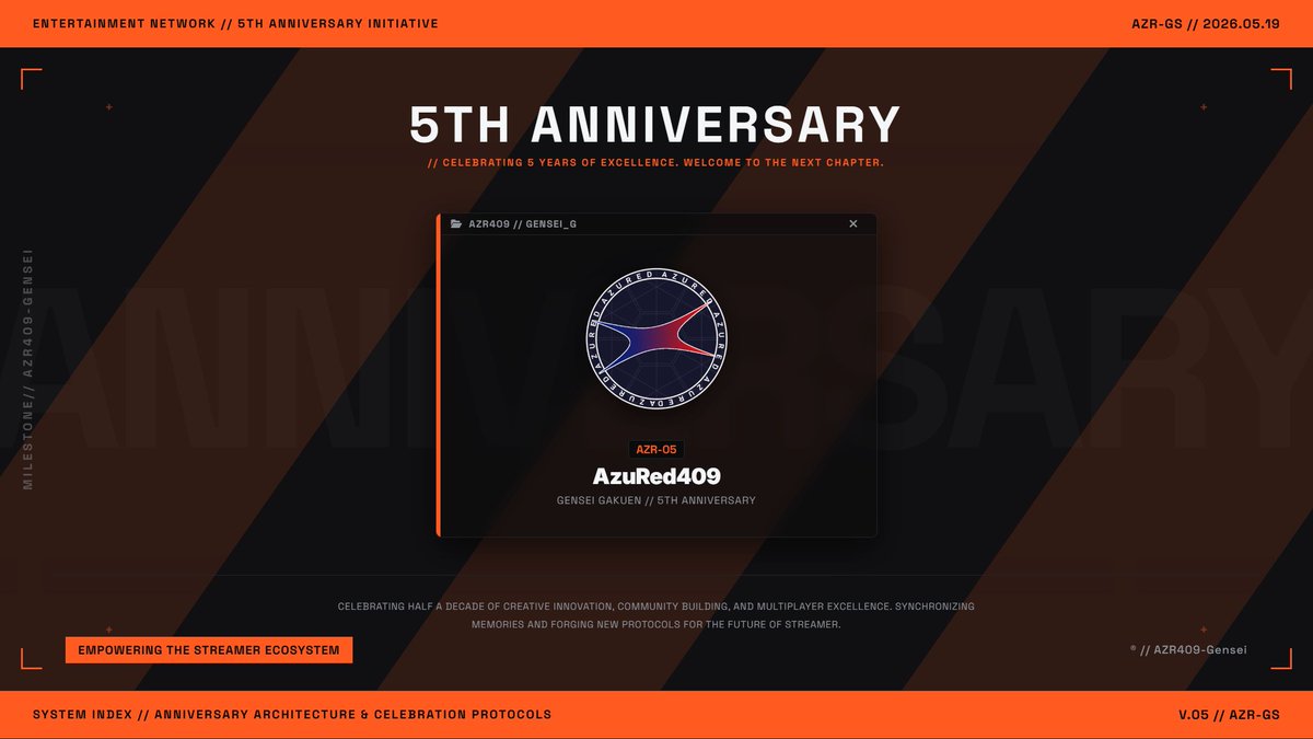 AzuRed409's tweet photo. 🎉 #AzuRed409 設立5周年 🎉

5月19日をもちましてAzuRed409(前身：#幻星学園)は5周年を迎えました🎉

いつも支えてくださる皆様、本当にありがとうございます✨

6年目も最高の企画をお届けしますので、引き続きよろしくお願いいたします‼️ https://t.co/xjJEbgClT1