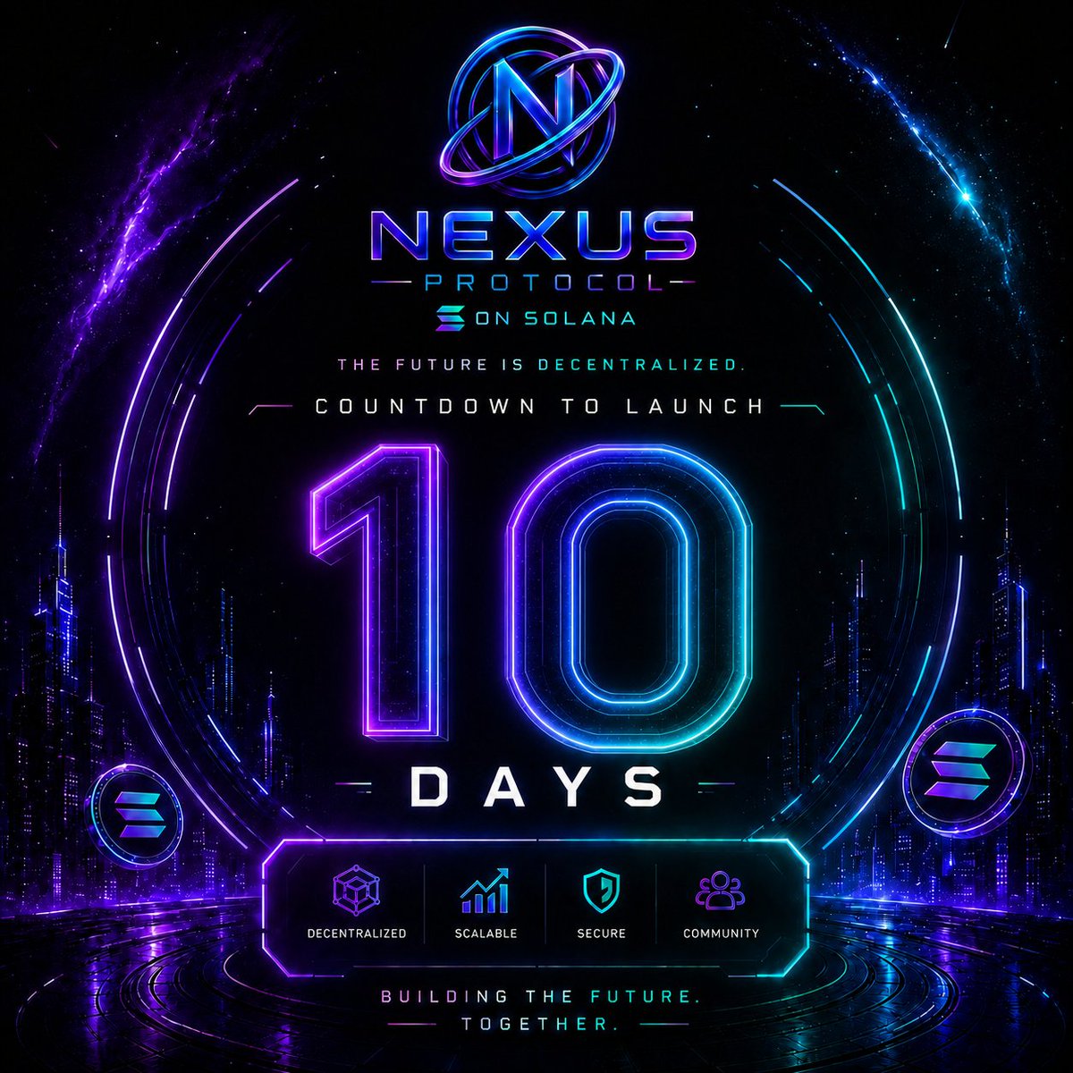 Nexusproto_sol's tweet photo. The countdown has officially begun for Nexus Protocol on Solana. A new decentralized ecosystem is coming — built for speed, scalability, and the future of Web3. 🚀 $CA
$CA:aLUYRHyzfaVmFERzPYrpd6GJYoi8eJ8dZN15BAwRM9u
Only 10 days left. Stay ready. #NexusProtocol #Solana #Web3 #Crypto #LaunchCountdown