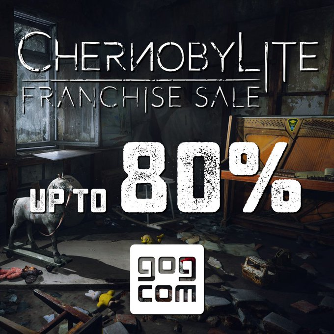 ChernobylGame's tweet photo. Big sale on the Chernobylite franchise on @GOGcom

From today until May 26, you can get Chernobylite: Enhanced Edition and all DLC for up to 80% off! ☢️

This won't last long - grab it while you can!

➡️ https://t.co/5y3Ma8B3vu

#sale #chernobylite #gogcom #farm51