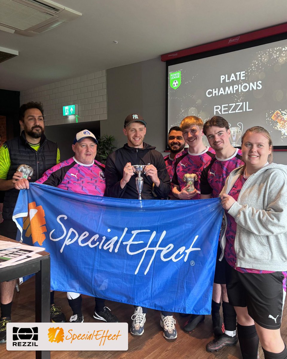rezzil's tweet photo. A brilliant day for a great cause ⚽

Last week, our team were at the @SpecialEffect Games Industry 5’s North event, raising support for the incredible work they do to make gaming more accessible.

A top day all round, made even better by bringing home the plate 🏆 https://t.co/xtLJ6mBoDt