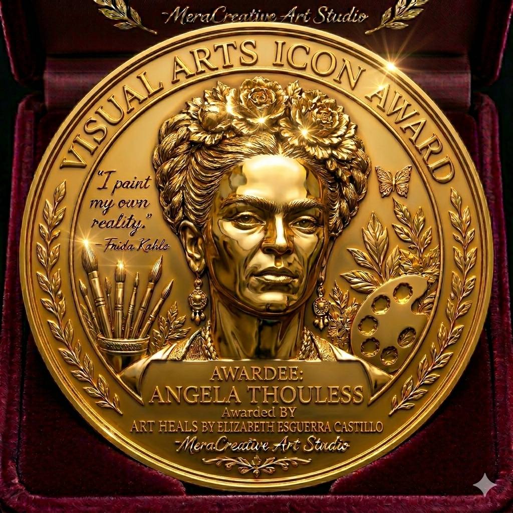 TribeAll4's tweet photo. Thank you to Art Heals by Elizabeth Esguerra Castillo – MeraCreative Art Studio for awarding me the prestigious Visual Arts Icon Award.

#angelathouless #tribeall #art #award https://t.co/YjiVI7QA8U