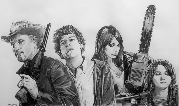 bryanwhipple13's tweet photo. Art of the Day! "Zombieland cast fan art". Buy at: https://t.co/NgXpsXtHly https://t.co/W4JVhMIjBZ