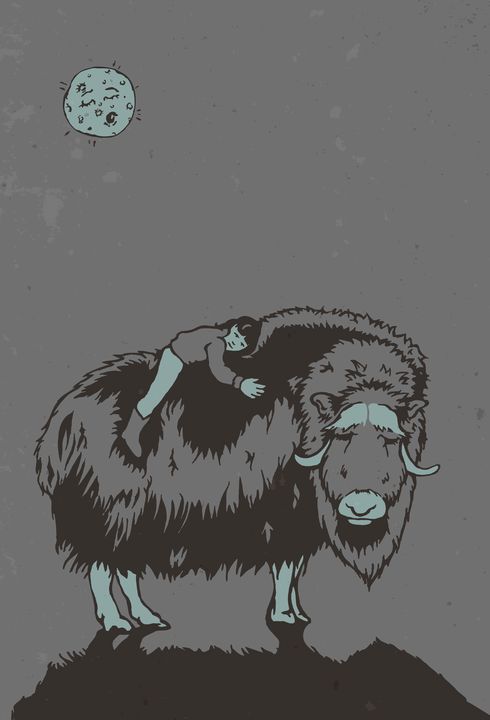 readyyeti's tweet photo. Art of the Day! "Muskox by Moonlight". Buy at: https://t.co/egbeKbgRke https://t.co/rWJ6mTuyvq
