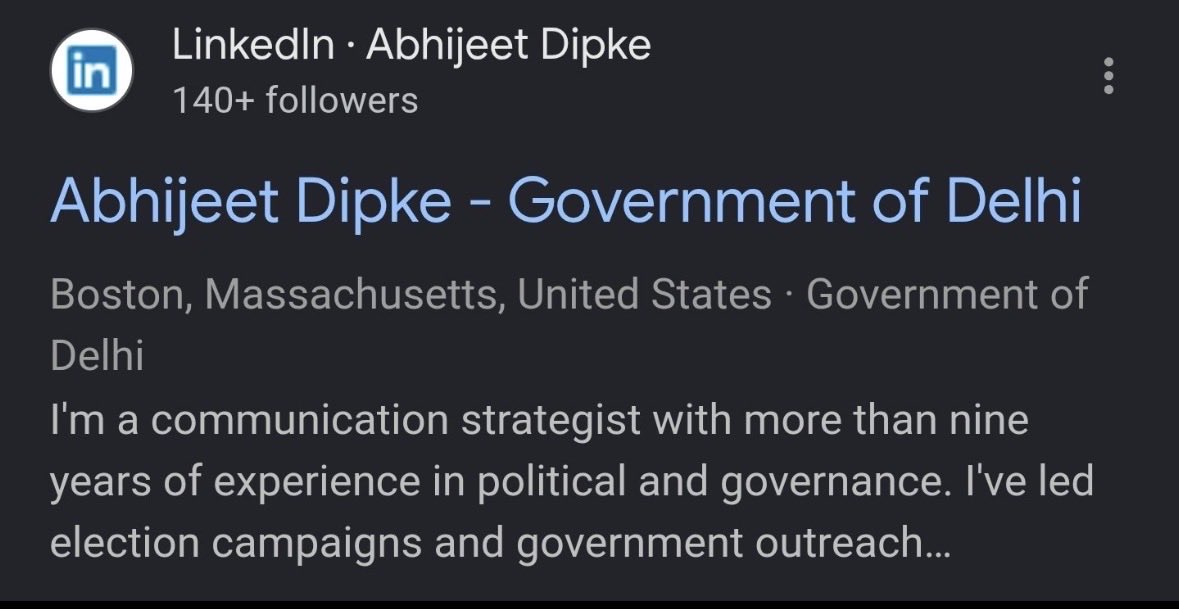 iavantikapandey's tweet photo. Checked the Cockroach Janta Party page. Its following list had only two accounts and one of them was Aapiya Arpit Sharma. Then I searched about the founder, Abhijeet Dipke he’s also an Aapiya who even deleted his LinkedIn account

CJP honestly looks like another AAP-backed scam https://t.co/HXumJ0o7sx