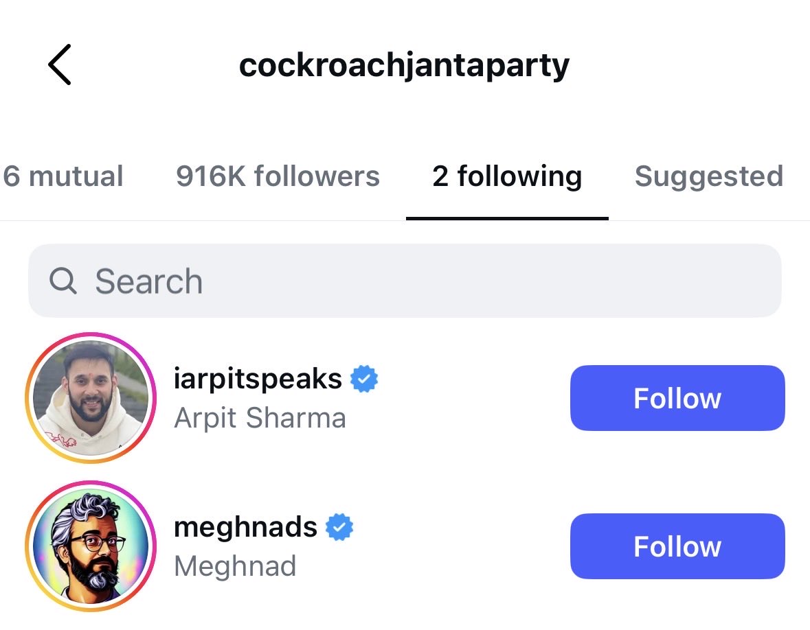 iavantikapandey's tweet photo. Checked the Cockroach Janta Party page. Its following list had only two accounts and one of them was Aapiya Arpit Sharma. Then I searched about the founder, Abhijeet Dipke he’s also an Aapiya who even deleted his LinkedIn account

CJP honestly looks like another AAP-backed scam https://t.co/HXumJ0o7sx