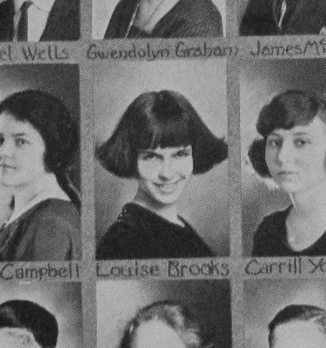 Suzanne08253534's tweet photo. Louise Brooks high school yearbook photo https://t.co/vhivQEIB8U