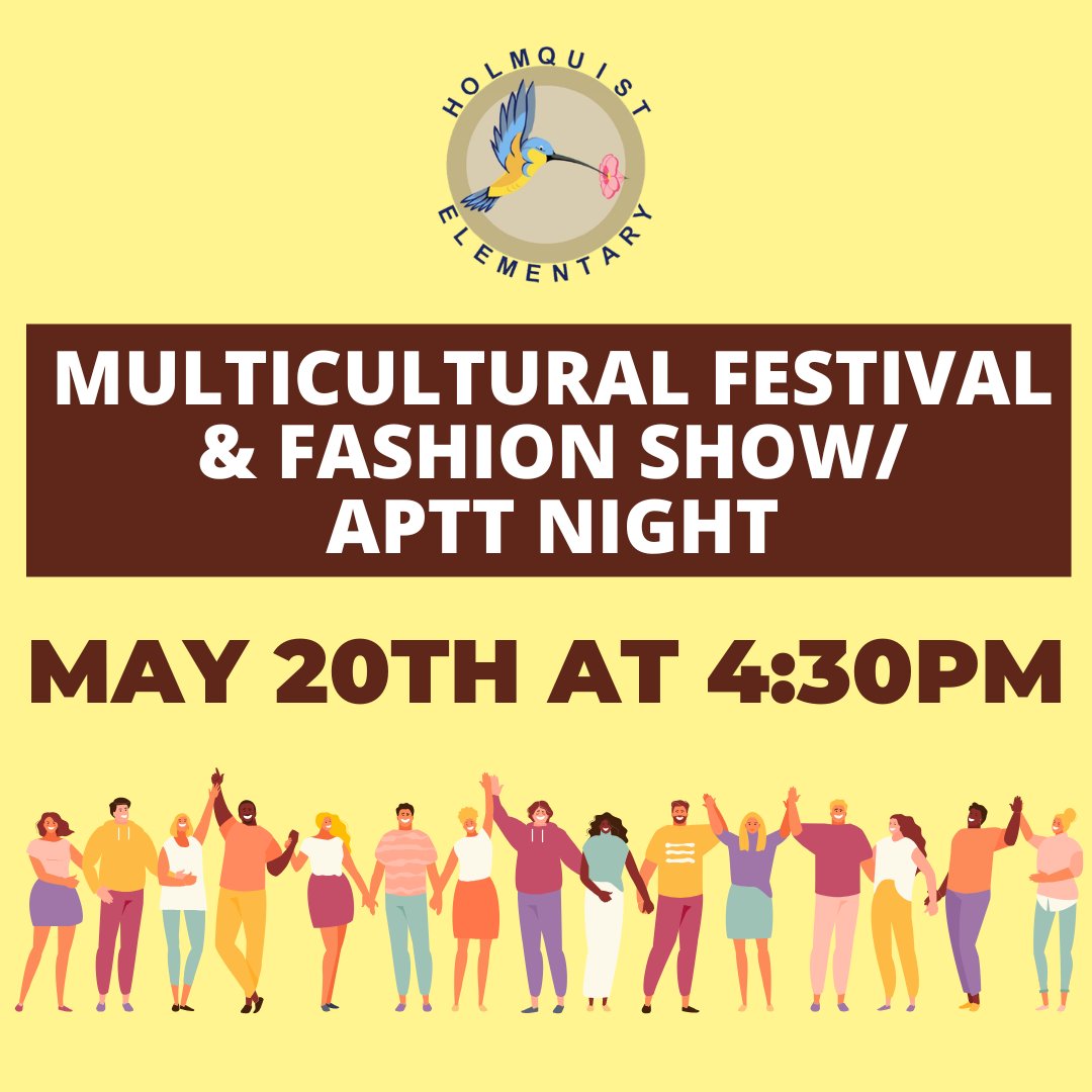 HolmquistES's tweet photo. Join us TOMORROW at 4:30 PM for an unforgettable evening!🧮 APTT Math Night — fun, interactive math activities for all.🌍 Multicultural Fest — celebrate the rich diversity of our community.✨ Fashion Show — see our students shine on the runway. @DrCandus #HummingbirdsFLY https://t.co/smCe4IttIi