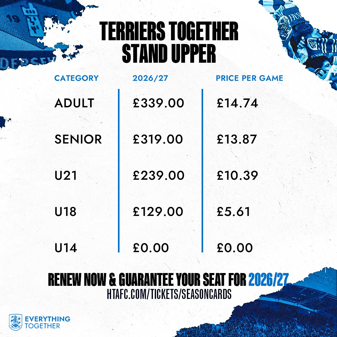 htafc's tweet photo. Join the @EFL Family Excellence Club of the Season for the upcoming campaign! 💙

Whether you're looking to renew for another season or joining us for the very first time, there's plenty to do on match days at the Accu ✅

Secure your Season Cards now! ⬇️

#htafc